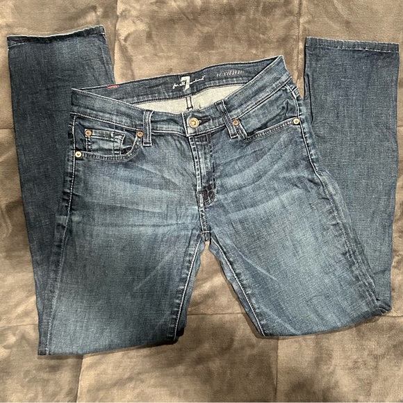 7 for All Mankind Roxanne straight leg jeans 27 98% cotton - Picture 3 of 8